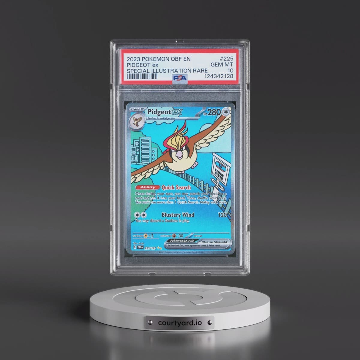 2023 Pokémon Obf EN-Obsidian Flames #225 Pidgeot EX - Holo Special Illustration Rare (PSA 10 GEM MINT)