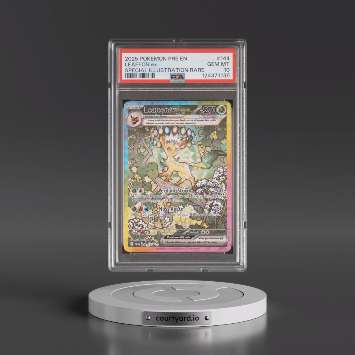 2025 Pokémon Pre EN-Prismatic Evolutions #144 Leafeon EX - Holo Special Illustration Rare (PSA 10 GEM MINT)