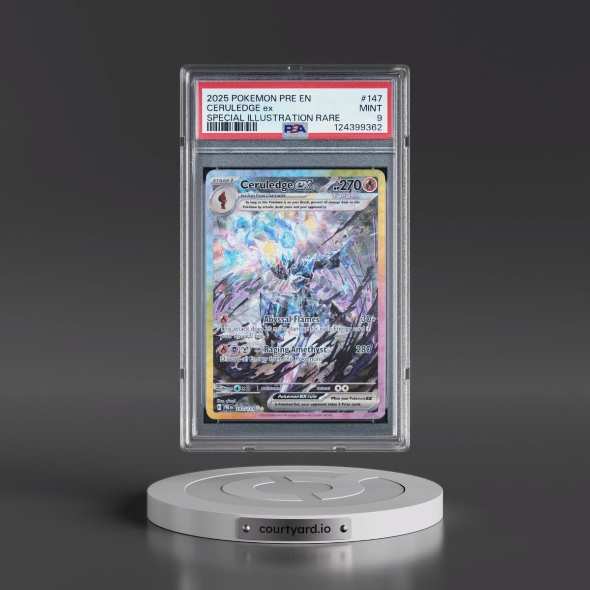 2025 Pokémon Pre EN-Prismatic Evolutions #147 Ceruledge EX - Holo Special Illustration Rare (PSA 9 MINT)