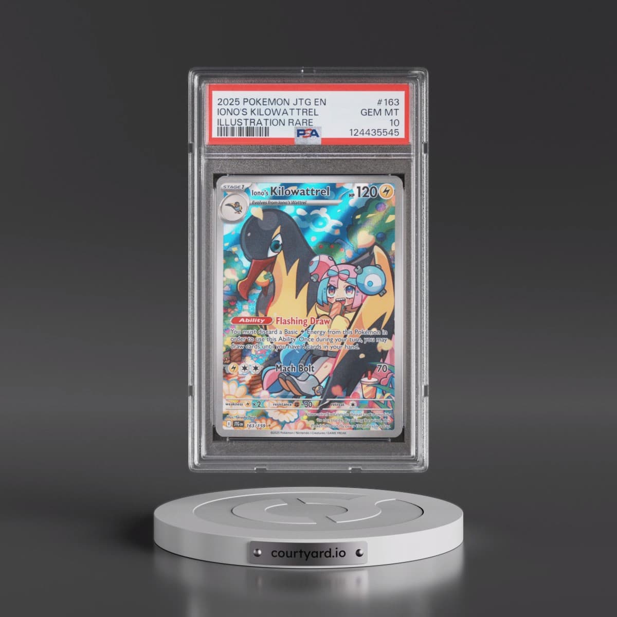 2025 Pokémon Jtg EN-Journey Together #163 Iono's Kilowattrel - Illustration Rare (PSA 10 GEM MINT)