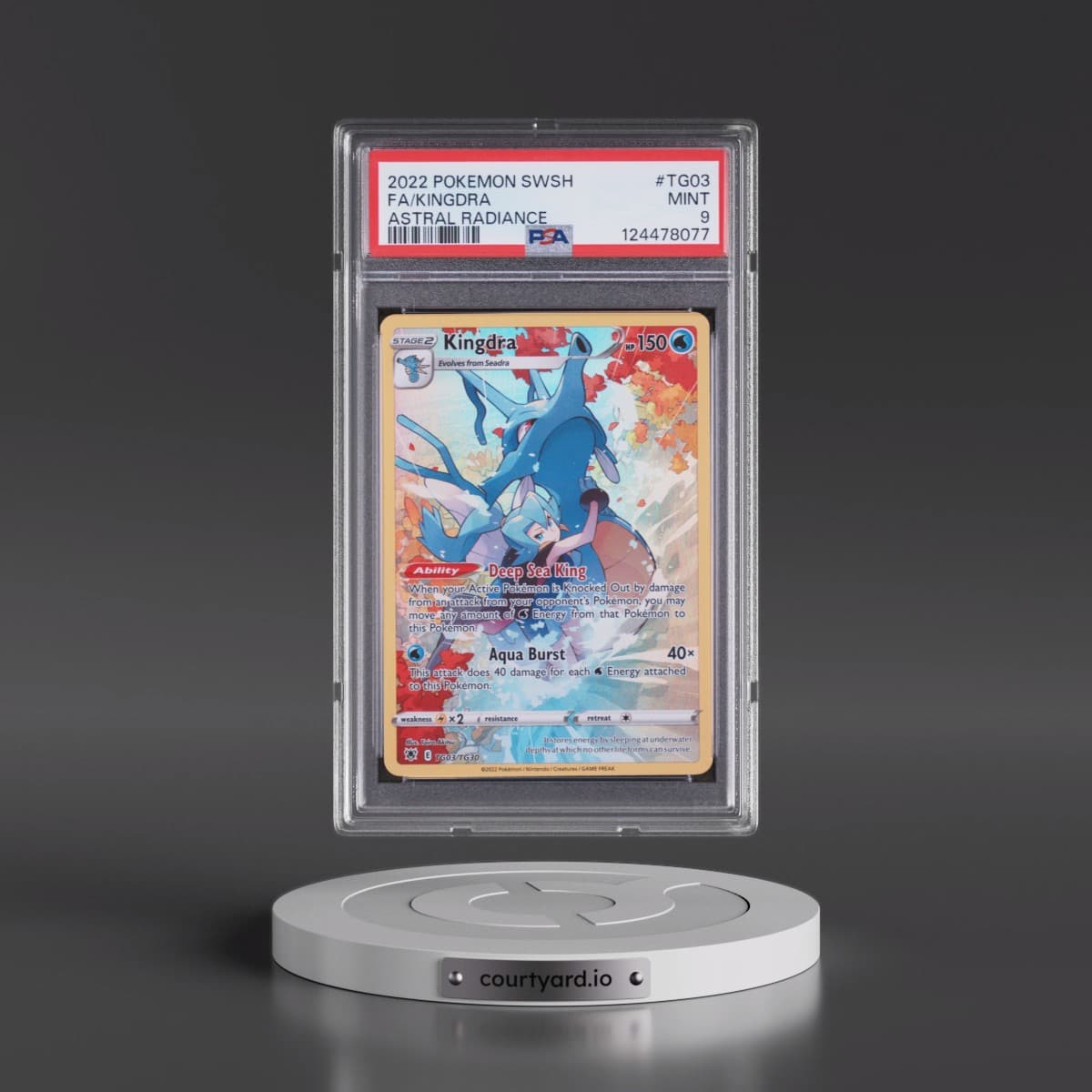 2022 Pokémon Sword & Shield Astral Radiance #TG03 Kingdra - Full Art (PSA 9 MINT)