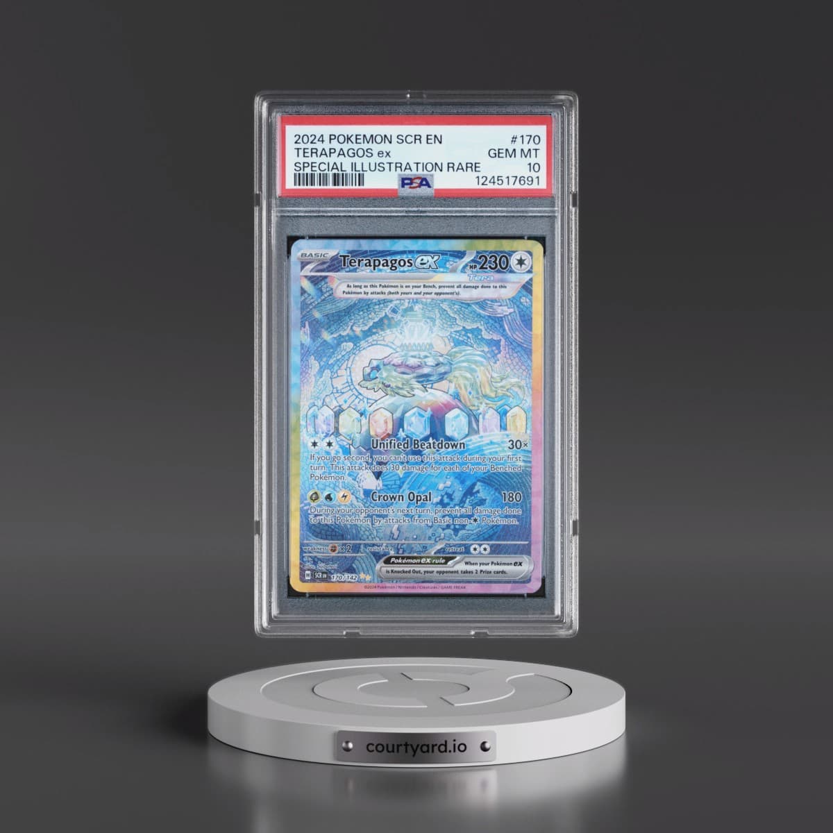 2024 Pokémon Scr EN-Stellar Crown #170 Terapagos EX - Holo Special Illustration Rare (PSA 10 GEM MINT)