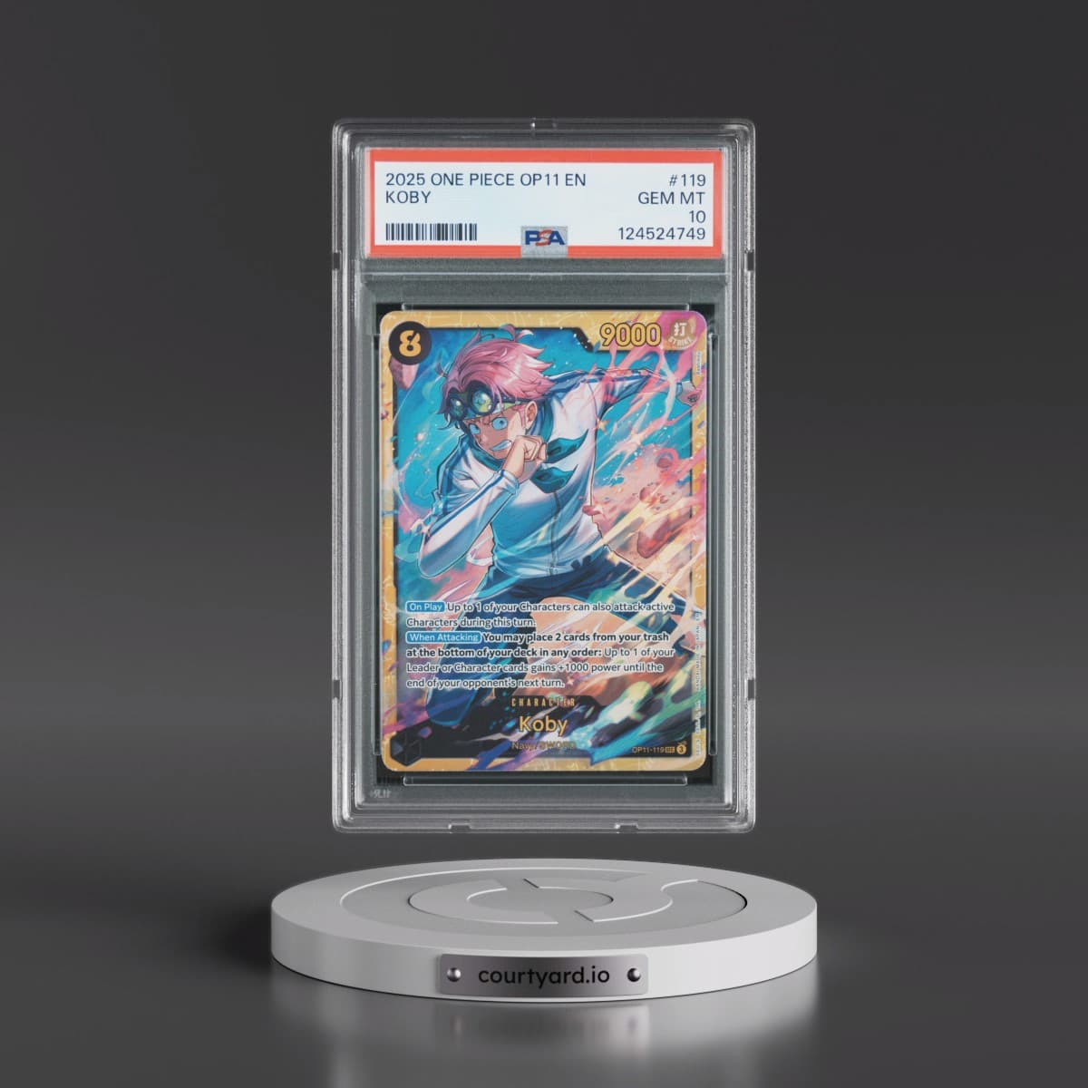 2025 One Piece OP11-A Fist of Divine Speed #119 Koby (PSA 10 GEM MINT)