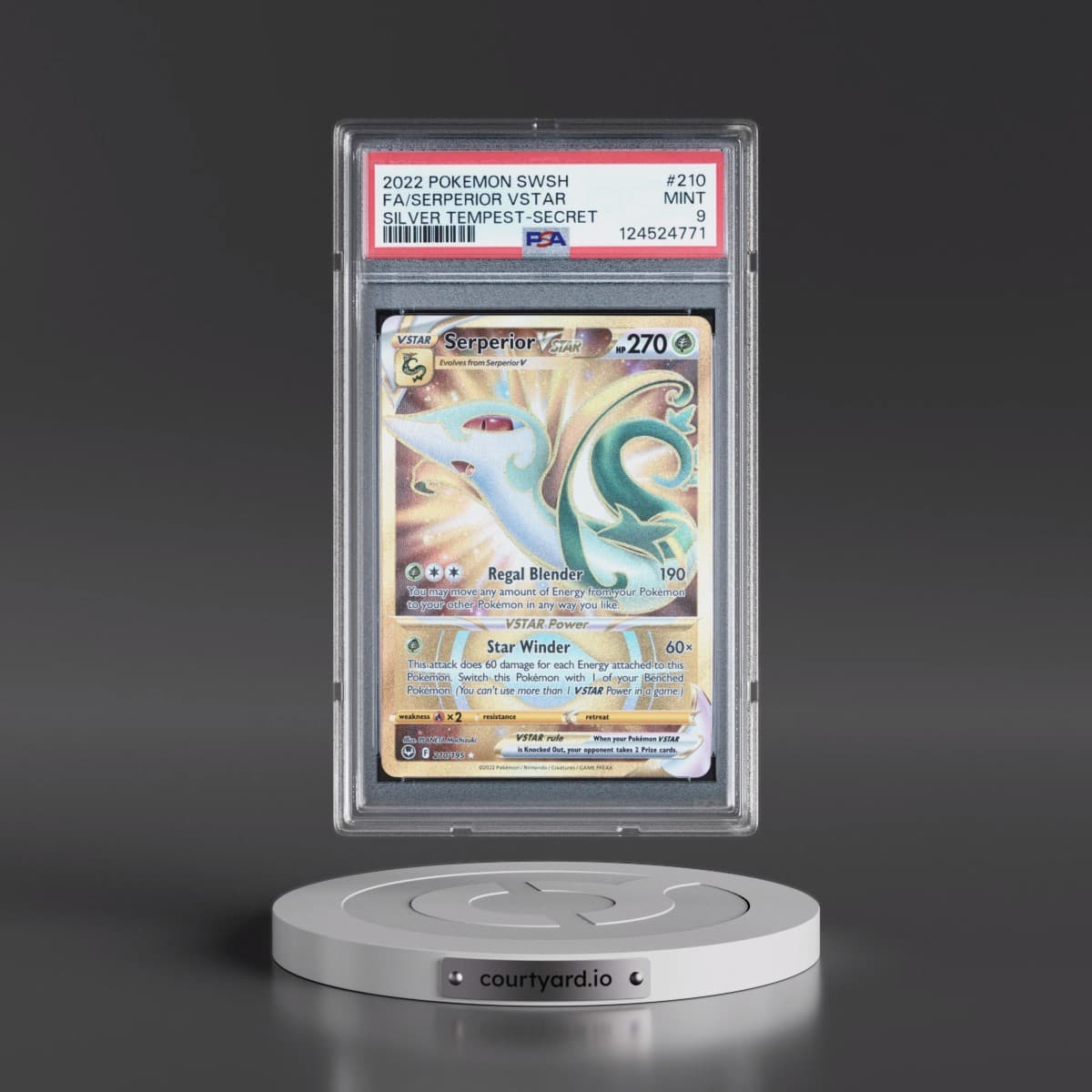 2022 Pokémon Sword & Shield Silver Tempest #210 Serperior Vstar - Full Art Secret (PSA 9 MINT)