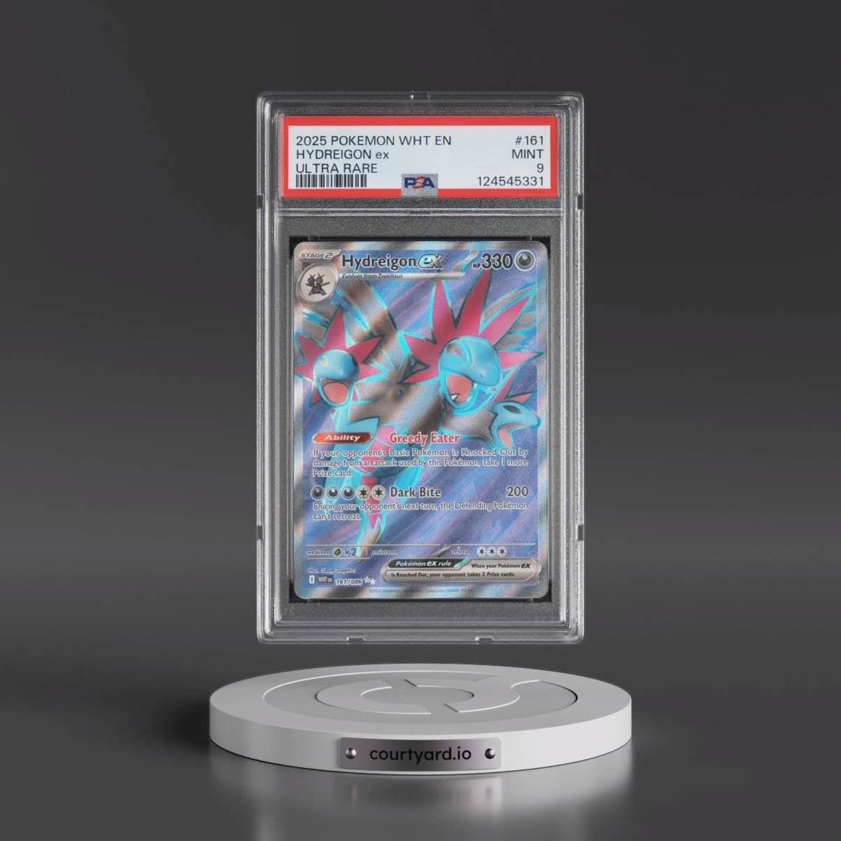 2025 Pokémon Wht EN-White Flare #161 Hydreigon EX - Holo Ultra Rare (PSA 9 MINT)