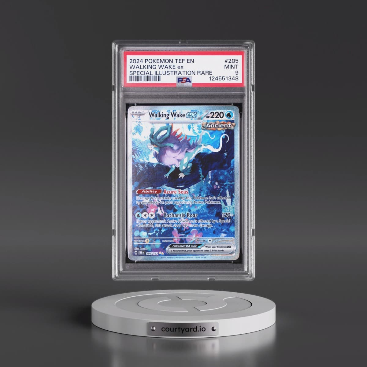 2024 Pokémon Tef EN-Temporal Forces #205 Walking Wake EX - Holo Special Illustration Rare (PSA 9 MINT)