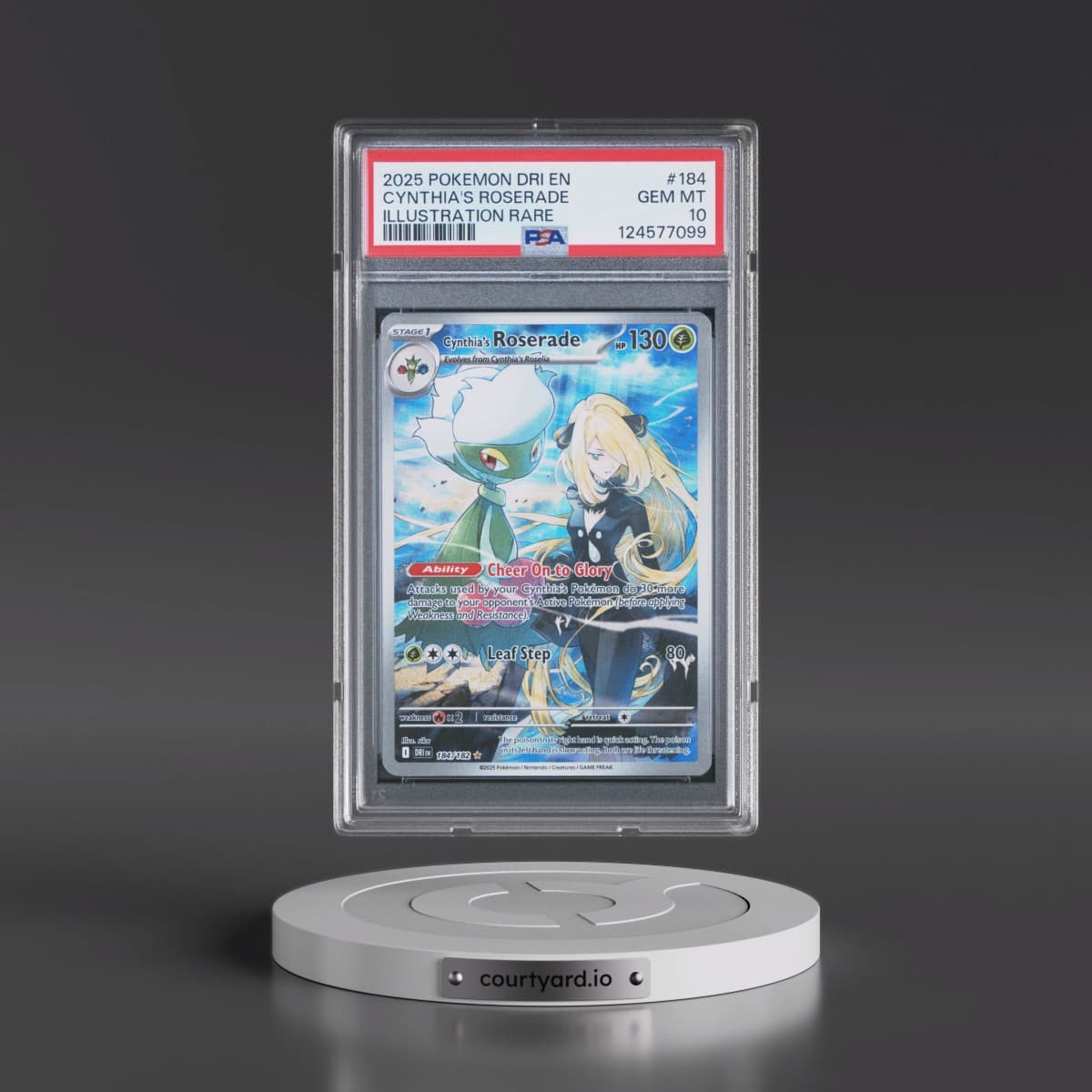 2025 Pokémon Dri EN-Destined Rivals #184 Cynthia's Roserade - Illustration Rare (PSA 10 GEM MINT)