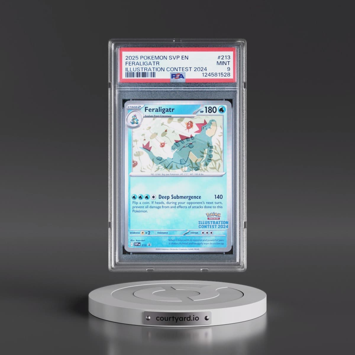 2025 Pokémon Svp EN-SV Black Star Promo #213 Feraligatr - Illustration Contest 2024 (PSA 9 MINT)