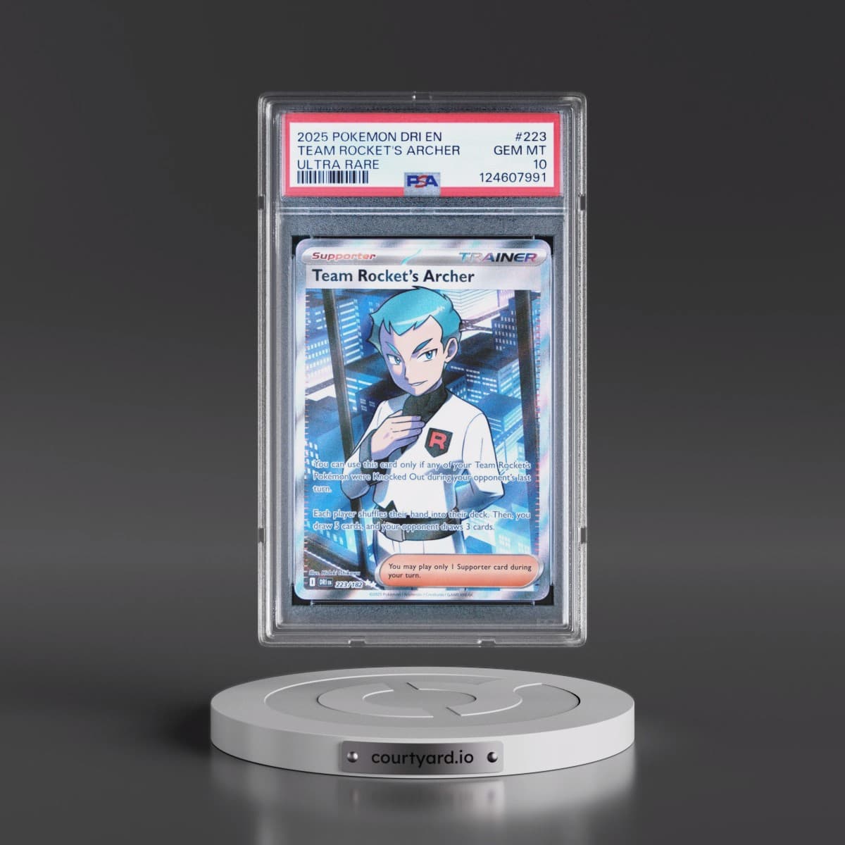 2025 Pokémon Dri EN-Destined Rivals #223 Team Rocket's Archer - Ultra Rare (PSA 10 GEM MINT)