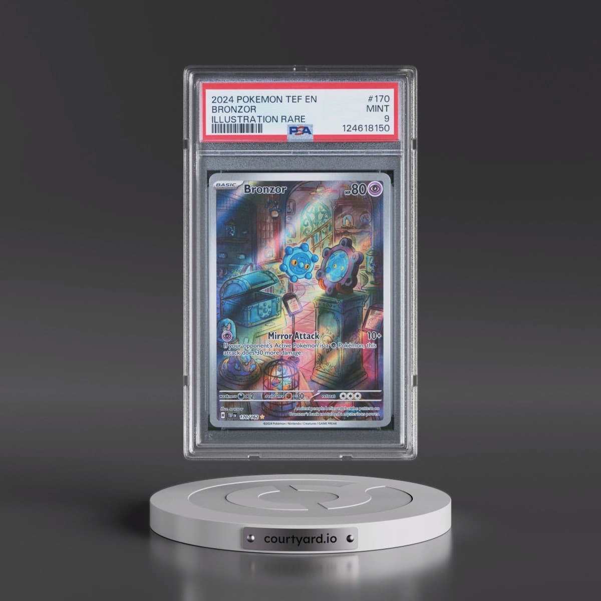 2024 Pokémon Tef EN-Temporal Forces #170 Bronzor - Illustration Rare (PSA 9 MINT)