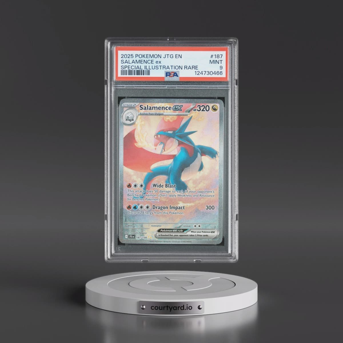 2025 Pokémon Jtg EN-Journey Together #187 Salamence EX - Holo Special Illustration Rare (PSA 9 MINT)