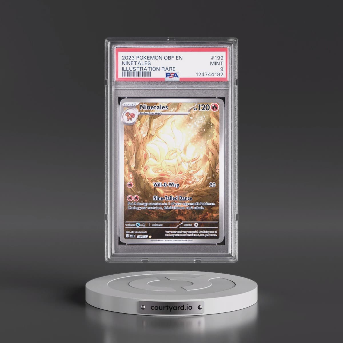 2023 Pokémon Obf EN-Obsidian Flames #199 Ninetales - Illustration Rare (PSA 9 MINT)