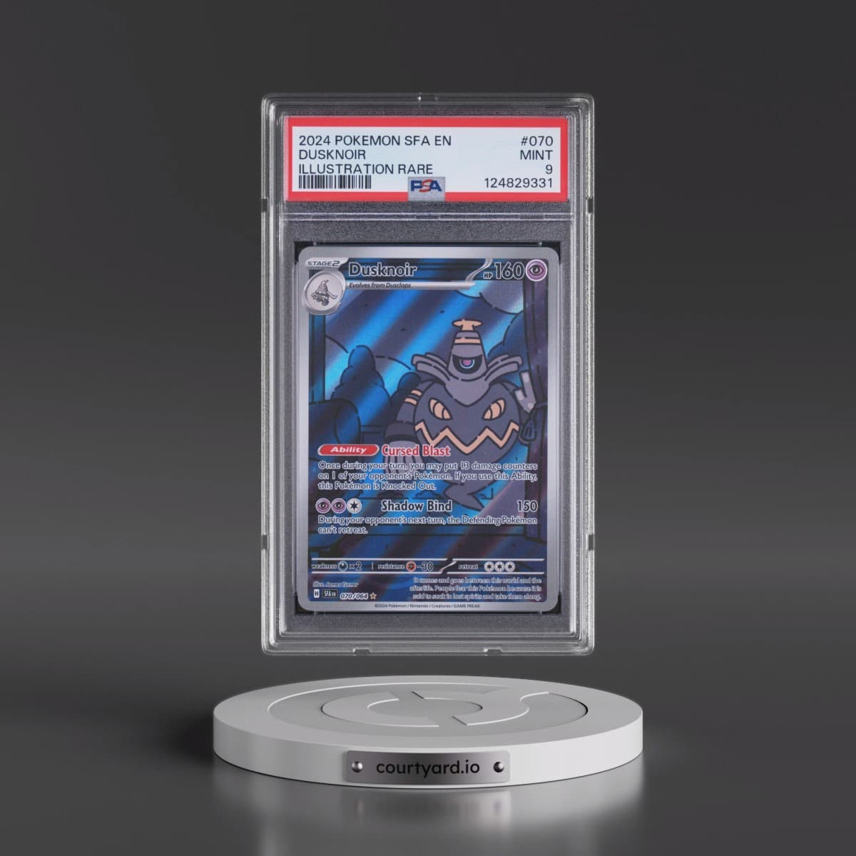 2024 Pokémon Sfa EN-Shrouded Fable #070 Dusknoir - Illustration Rare (PSA 9 MINT)