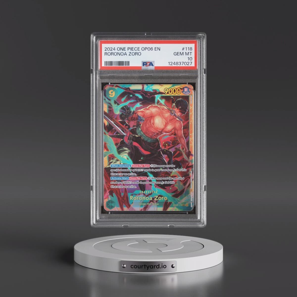 2024 One Piece Wings of the Captain #118 Roronoa Zoro (PSA 10 GEM MINT)