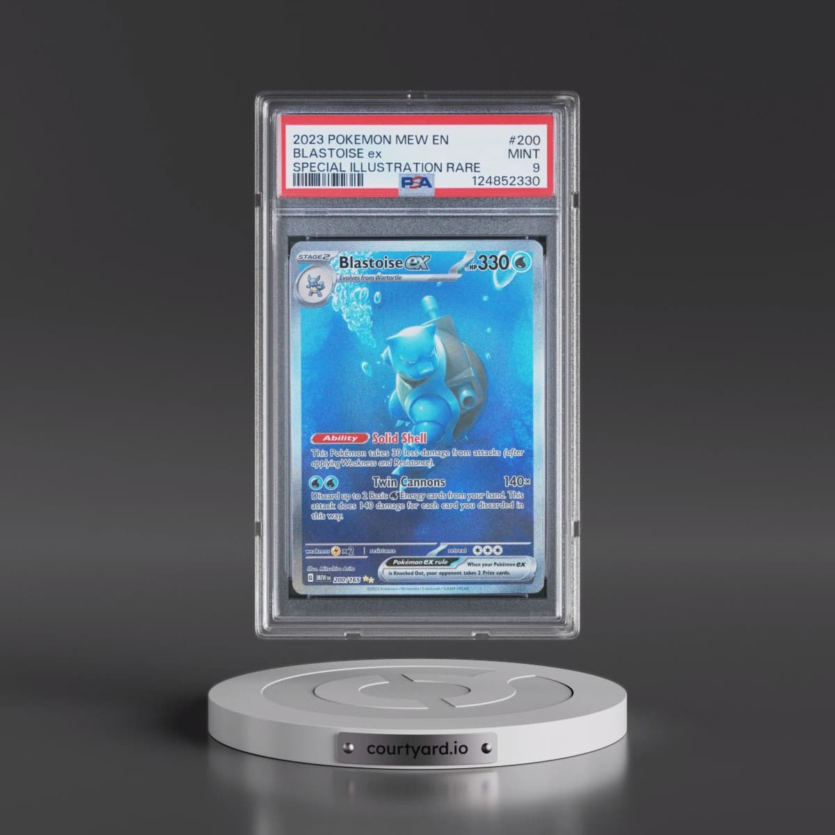 2023 Pokémon Mew EN-151 #200 Blastoise EX - Holo Special Illustration Rare (PSA 9 MINT)