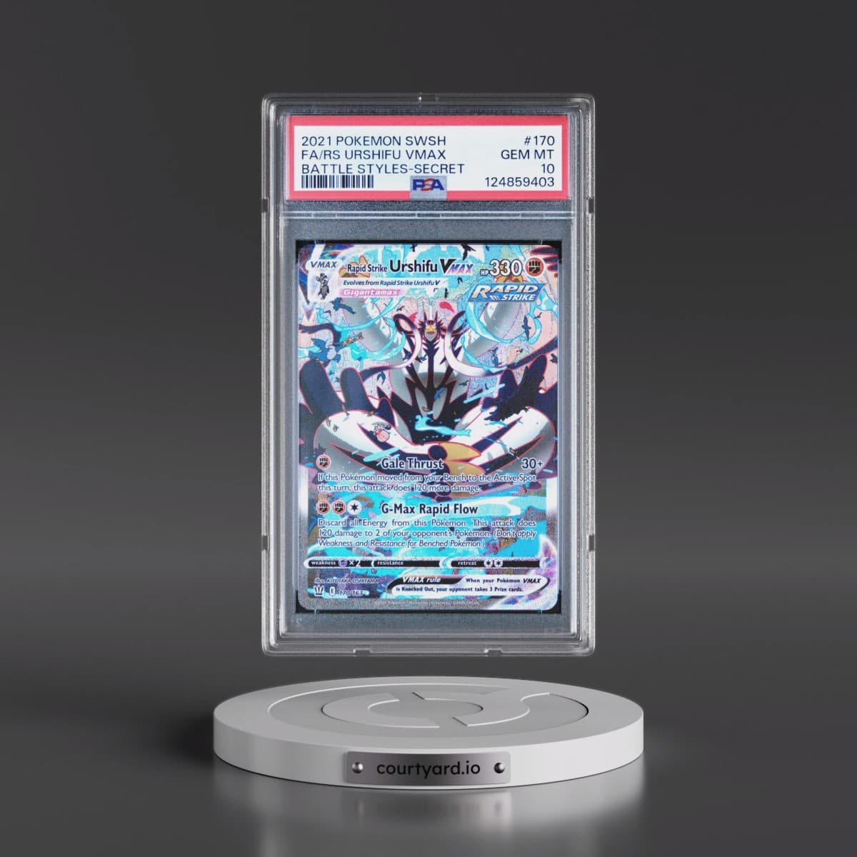 2021 Pokémon Sword & Shield Battle Styles #170 Rapid Strike Urshifu Vmax - Full Art Secret (PSA 10 GEM MINT)