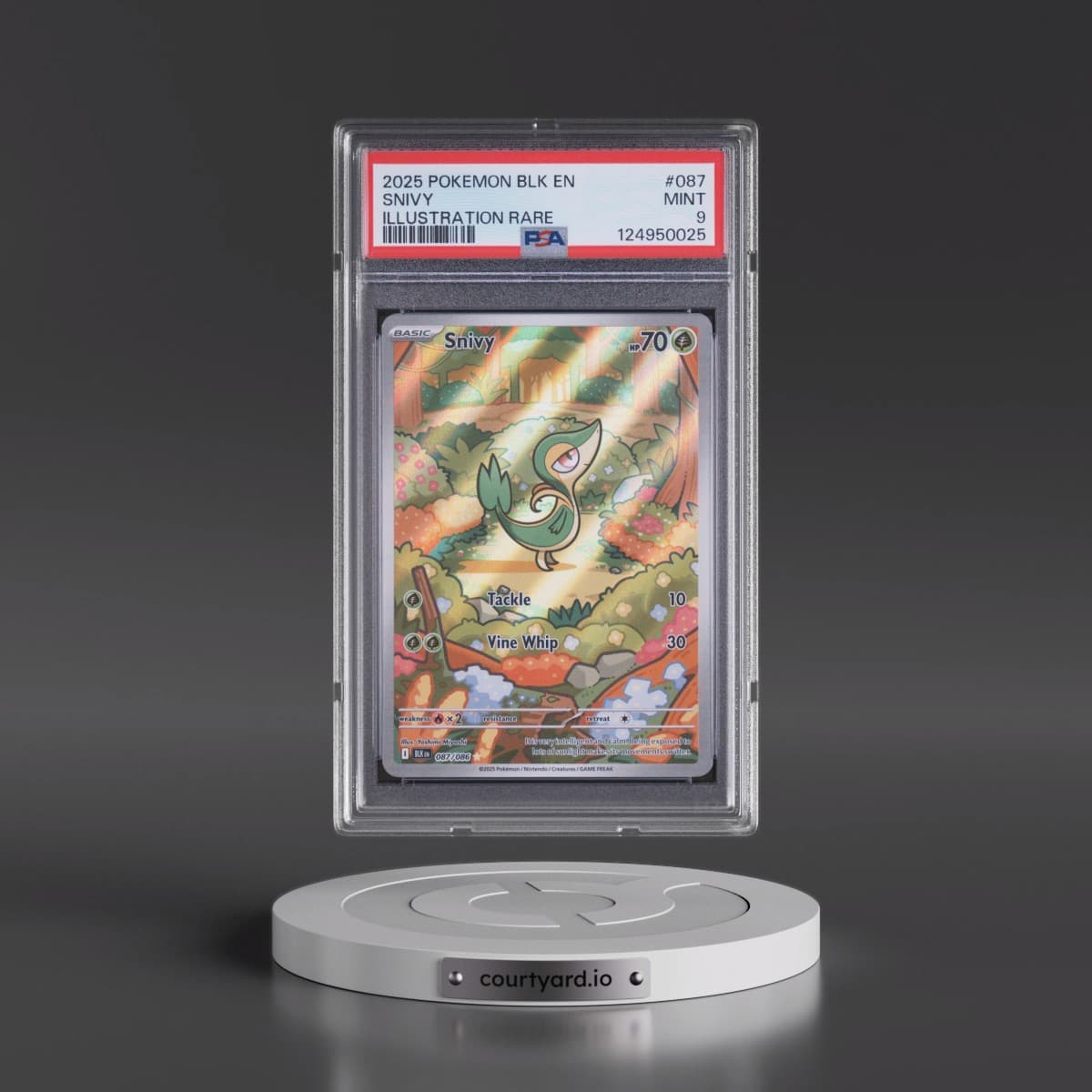 2025 Pokémon Blk EN-Black Bolt #087 Snivy - Illustration Rare (PSA 9 MINT)