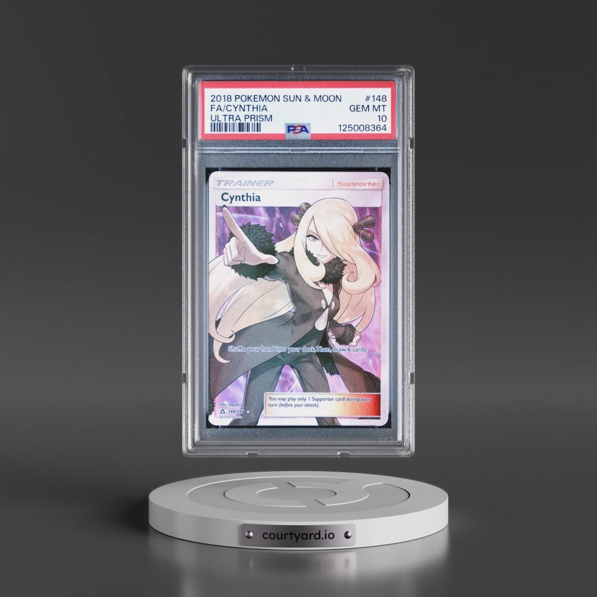 2018 Pokémon Sun & Moon Ultra Prism #148 Cynthia - Full Art (PSA 10 GEM MINT)