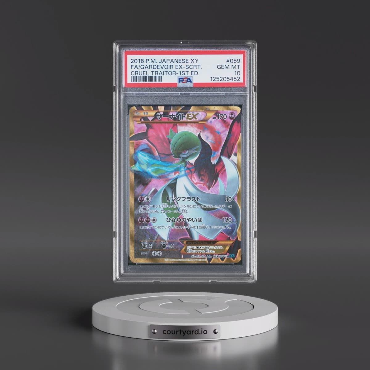2016 Pokémon XY Cruel Traitor #059 Gardevoir EX-Secret - 1st Edition Full Art (PSA 10 GEM MINT)