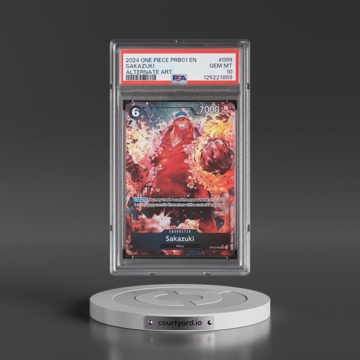 2024 One Piece PRB01-Premium Booster -One Piece Card the Best #099 Sakazuki - Alternate Art (PSA 10 GEM MINT)