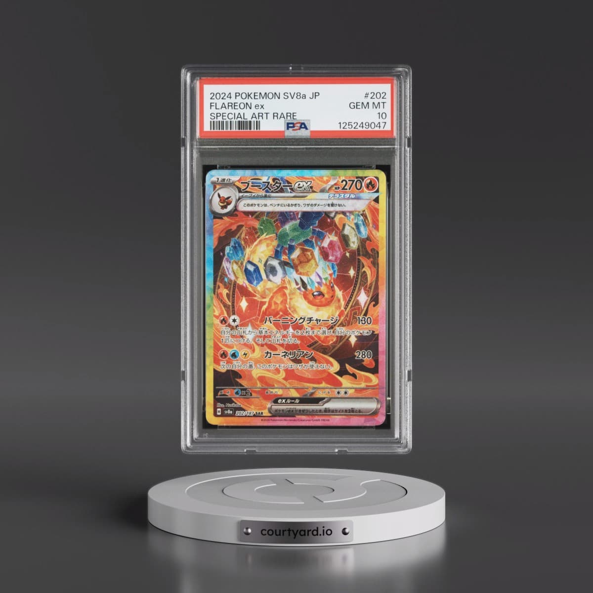 2024 Pokémon Sv8a-Terastal Fest EX #202 Flareon EX - Holo Special Art Rare (PSA 10 GEM MINT)