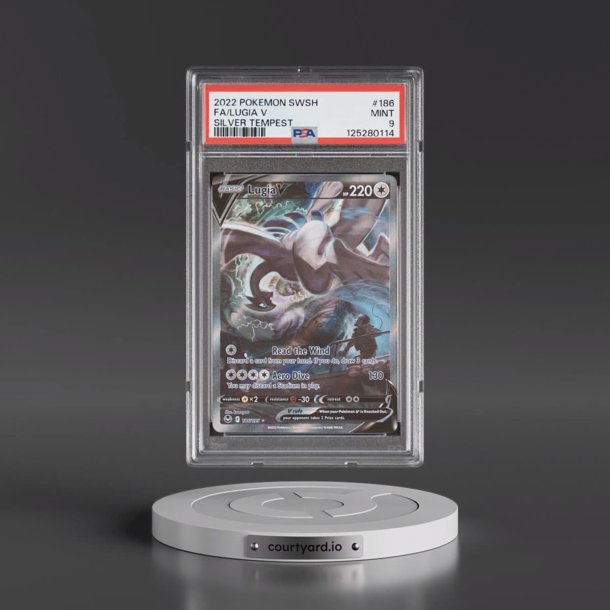 2022 Pokémon Sword & Shield Silver Tempest #186 Lugia V - Holo Full Art (PSA 9 MINT)