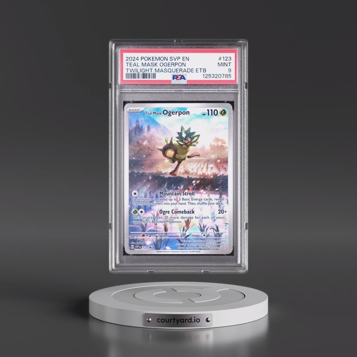 2024 Pokémon Svp EN-SV Black Star Promo #123 Teal Mask Ogerpon - Twilight Masquerade Elite Trainer Box (PSA 9 MINT)