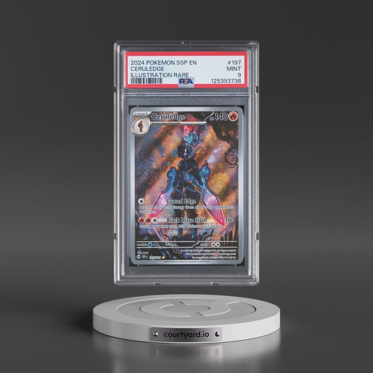 2024 Pokémon Ssp EN-Surging Sparks #197 Ceruledge - Illustration Rare (PSA 9 MINT)