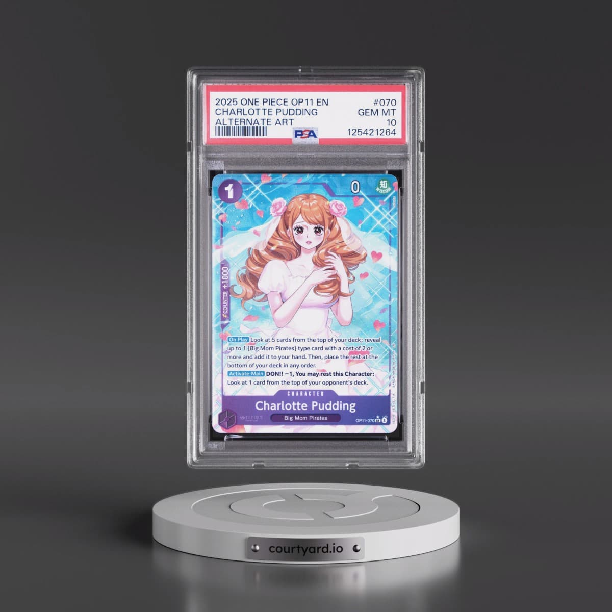 2025 One Piece OP11-A Fist of Divine Speed #070 Charlotte Pudding - Alternate Art (PSA 10 GEM MINT)