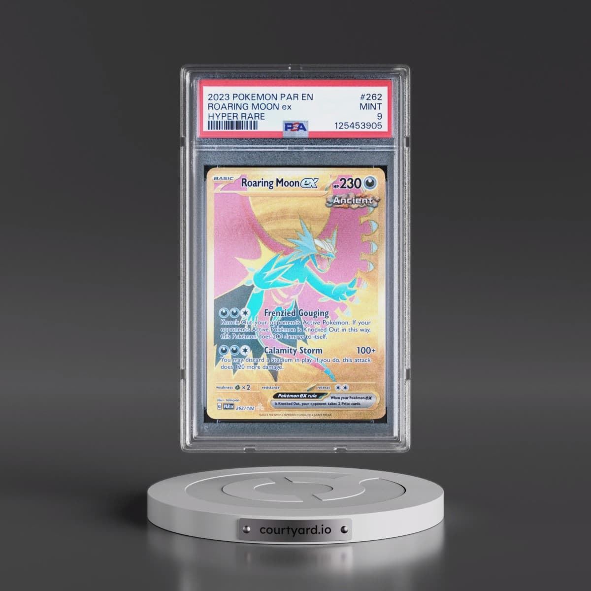2023 Pokémon Par EN-Paradox Rift #262 Roaring Moon EX - Holo Hyper Rare (PSA 9 MINT)