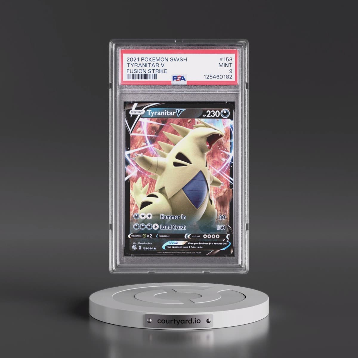 2021 Pokémon Sword & Shield Fusion Strike #158 Tyranitar V - Holo (PSA 9 MINT)
