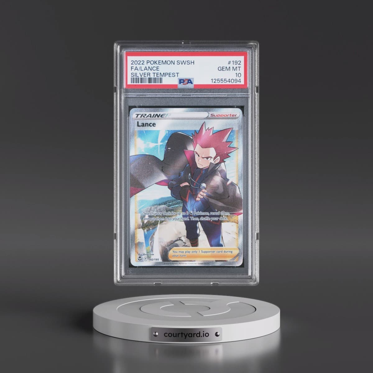 2022 Pokémon Sword & Shield Silver Tempest #192 Lance - Full Art (PSA 10 GEM MINT)