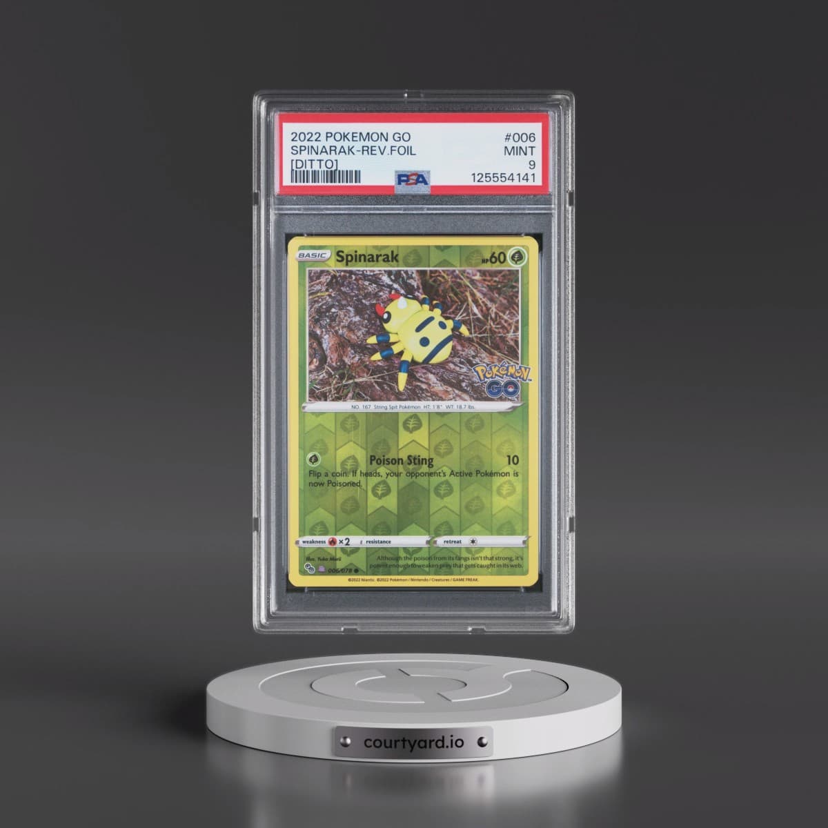 2022 Pokémon Go #006 Spinarak - Reverse Foil [Ditto] (PSA 9 MINT)