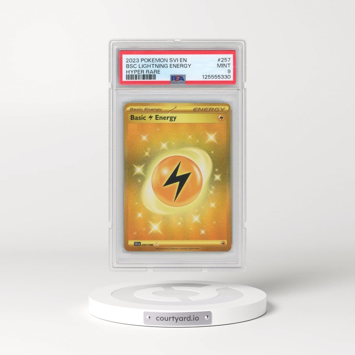 2023 Pokémon Svi EN-Scarlet & Violet #257 Basic Lightning Energy - Hyper Rare (PSA 9 MINT)