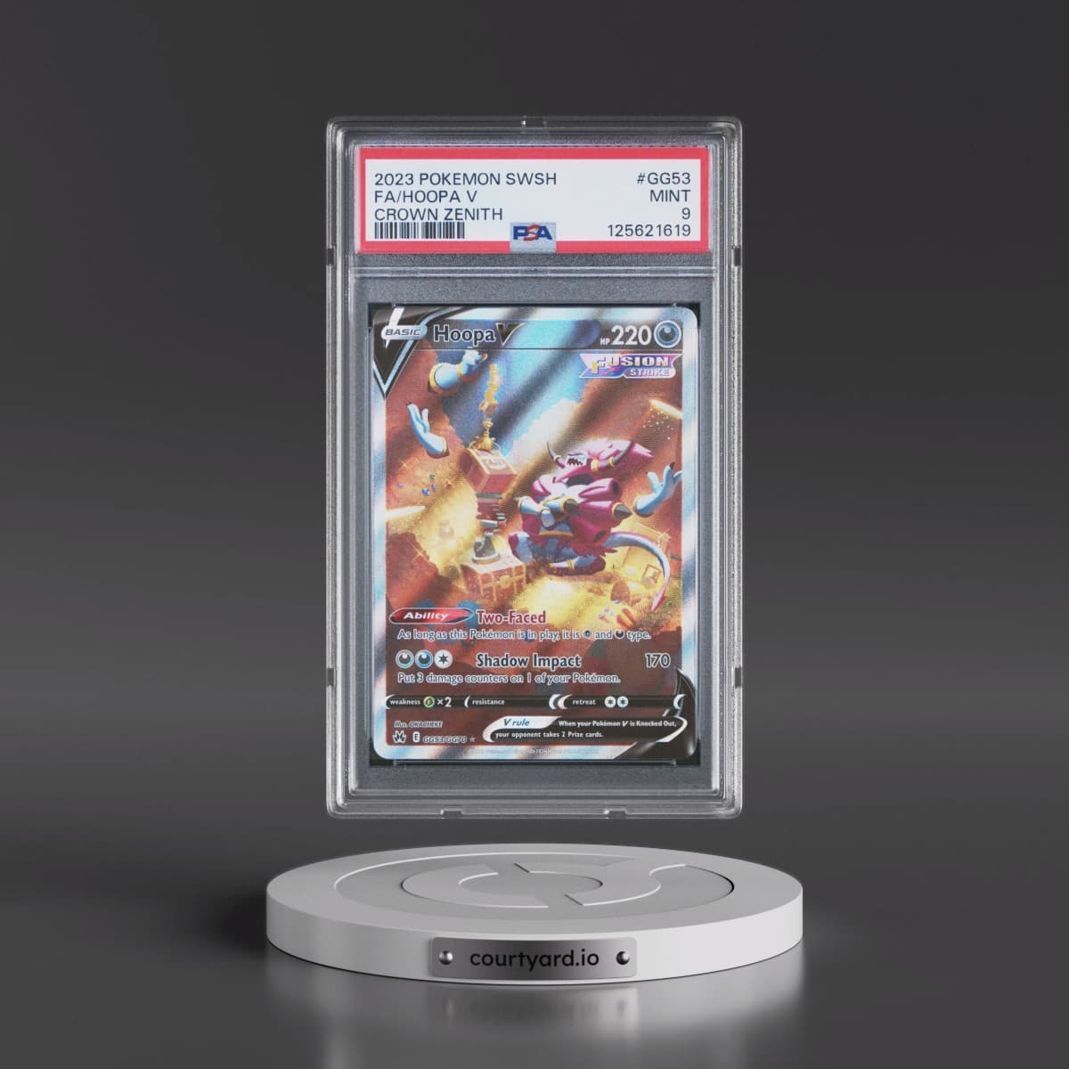 2023 Pokémon Sword and Shield Crown Zenith #GG53 Hoopa V - Holo Full Art (PSA 9 MINT)