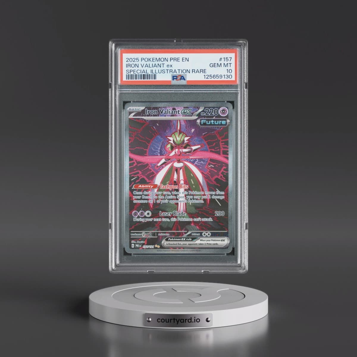 2025 Pokémon Pre EN-Prismatic Evolutions #157 Iron Valiant EX - Holo Special Illustration Rare (PSA 10 GEM MINT)