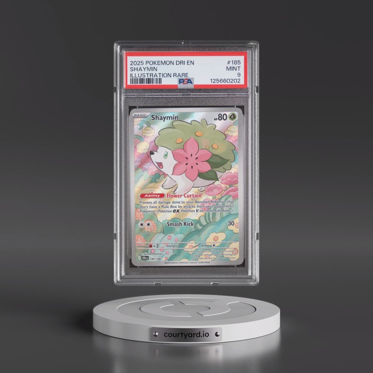 2025 Pokémon Dri EN-Destined Rivals #185 Shaymin - Illustration Rare (PSA 9 MINT)