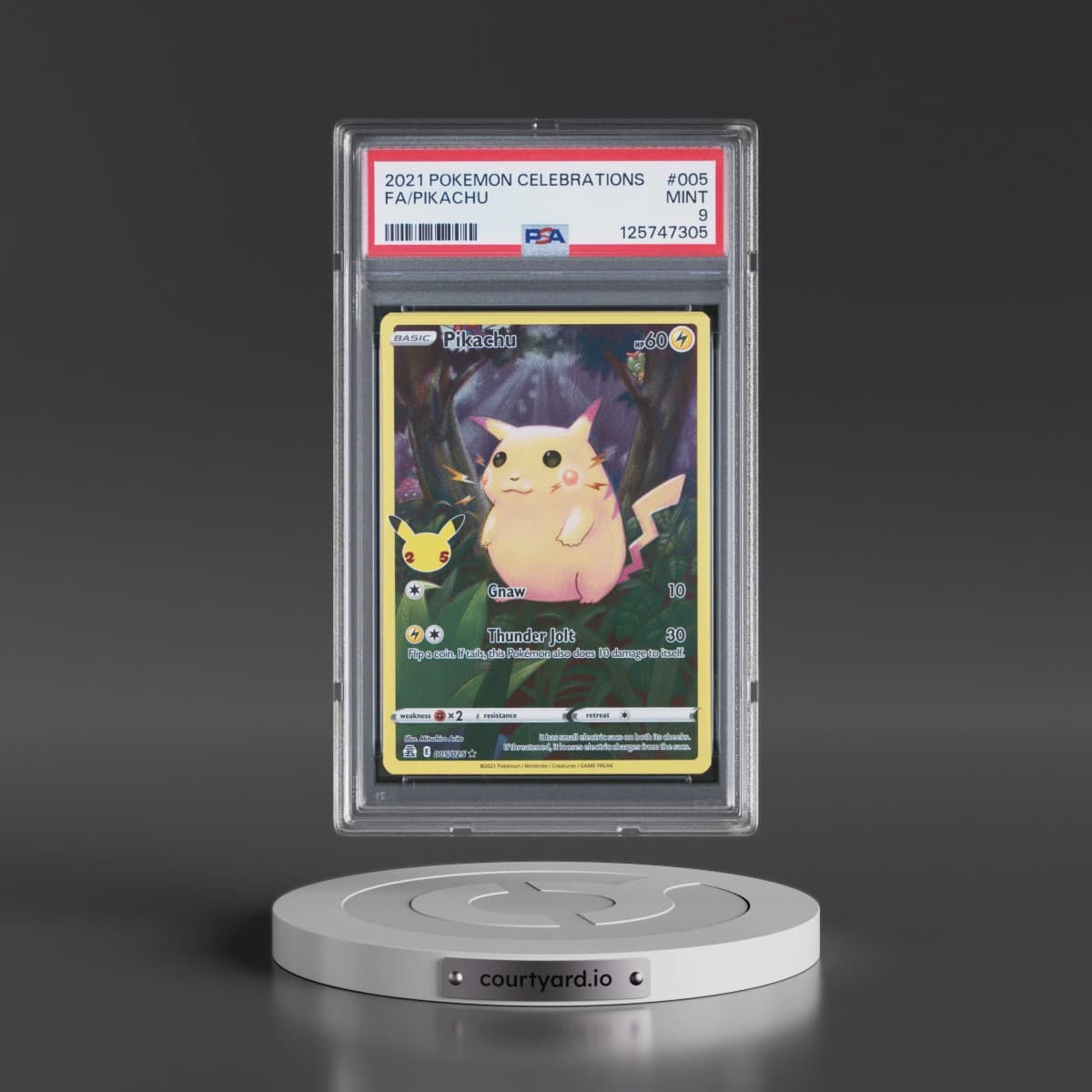2021 Pokémon Celebrations #005 Pikachu - Full Art (PSA 9 MINT)