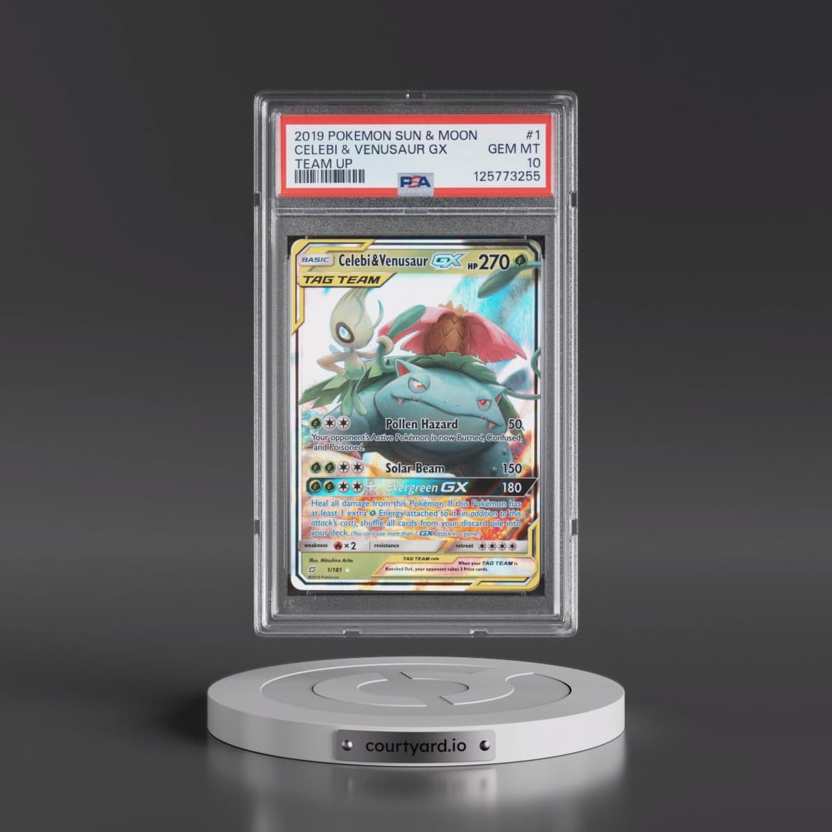 2019 Pokémon Sun & Moon Team Up #1 Celebi & Venusaur GX - Holo (PSA 10 GEM MINT)