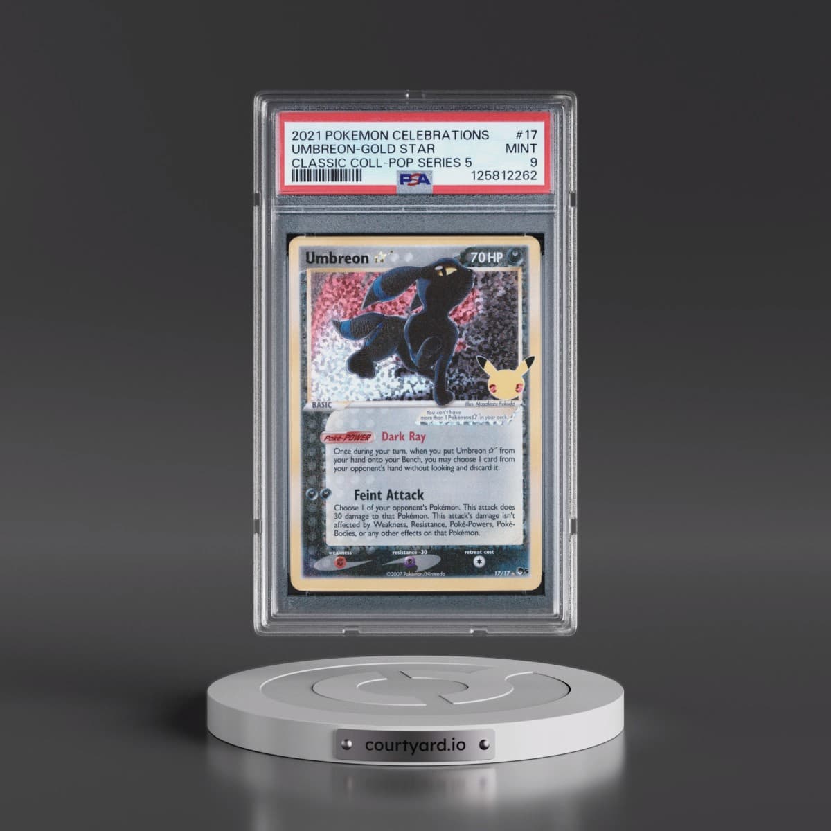 2021 Pokémon Celebrations Classic Collection #17 Umbreon-Gold Star (PSA 9 MINT)