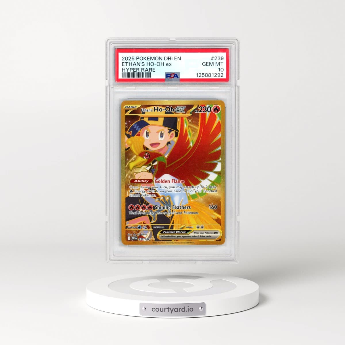 2025 Pokémon Dri EN-Destined Rivals #239 Ethan's HO-Oh EX - Holo Hyper Rare (PSA 10 GEM MINT)