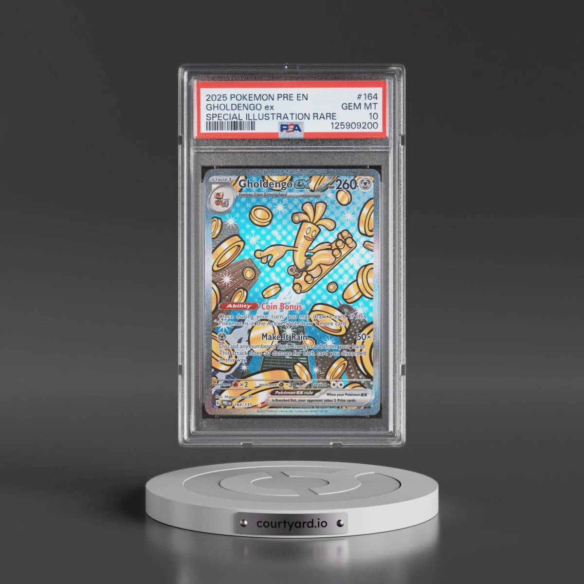 2025 Pokémon Pre EN-Prismatic Evolutions #164 Gholdengo EX - Holo Special Illustration Rare (PSA 10 GEM MINT)