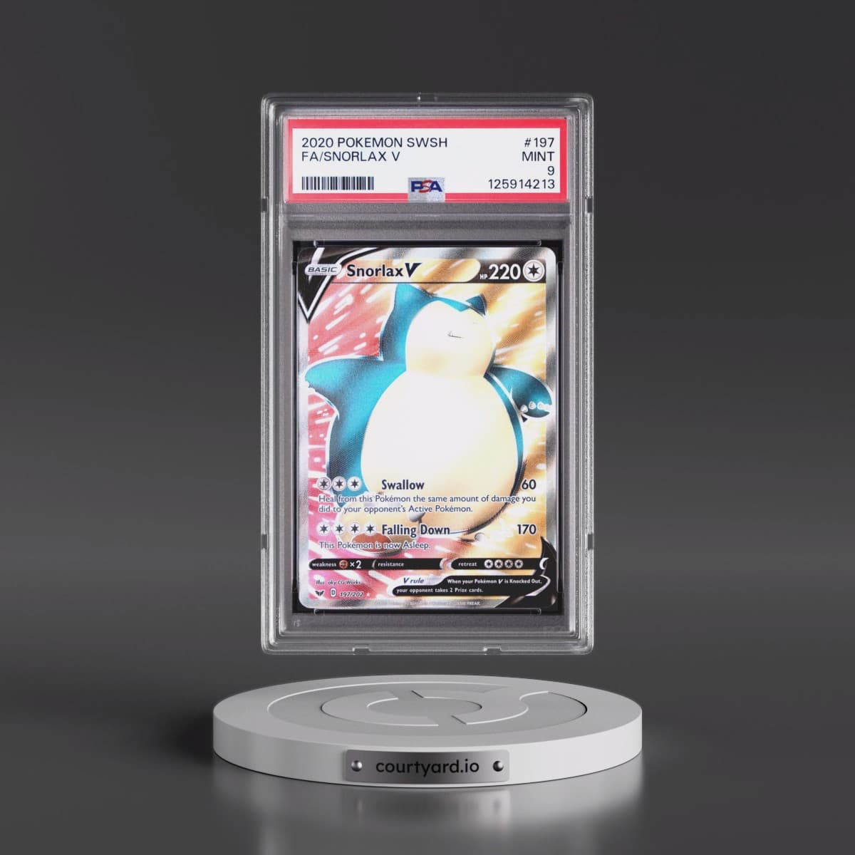 2020 Pokémon Sword & Shield #197 Snorlax V - Holo Full Art (PSA 9 MINT)