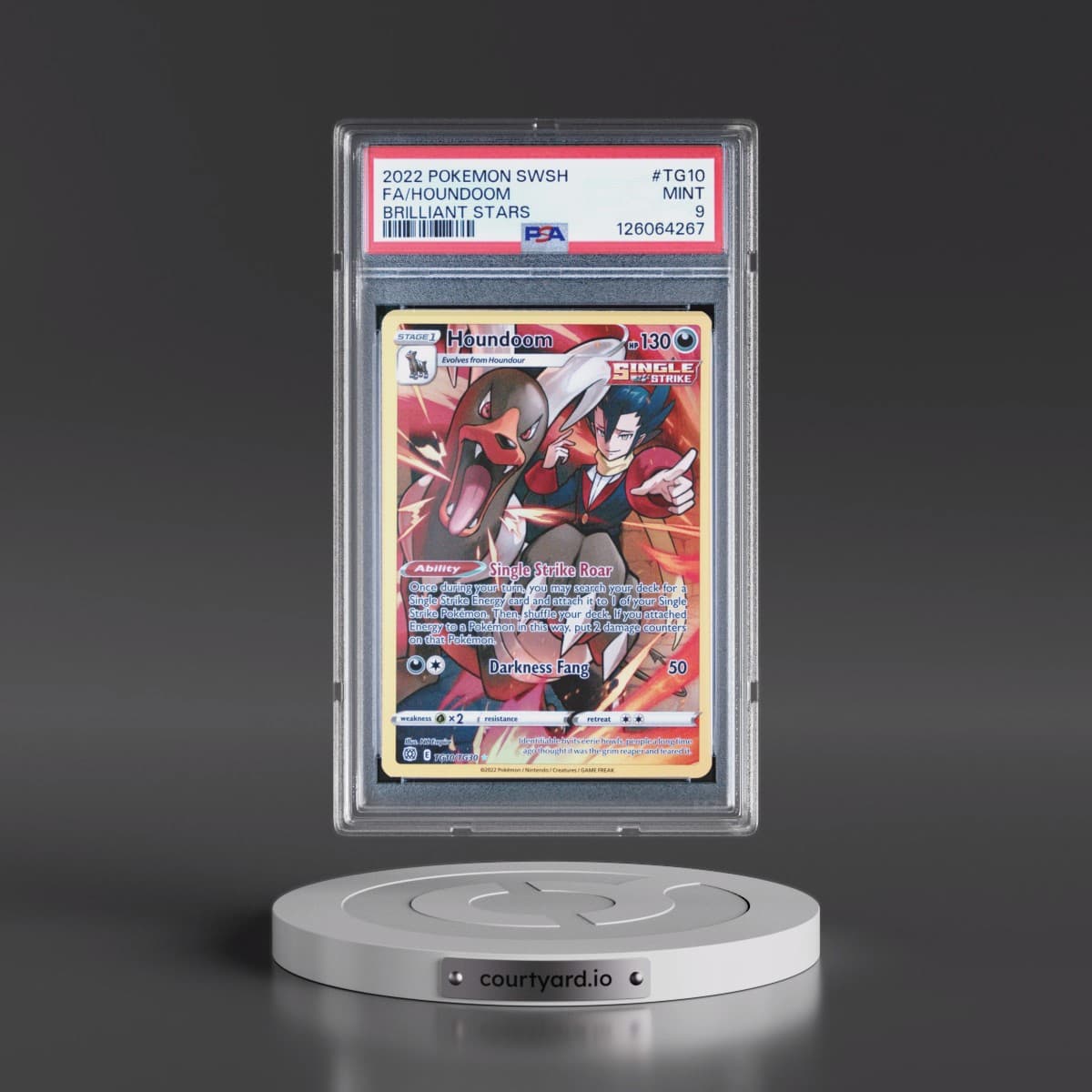 2022 Pokémon Sword & Shield Brilliant Stars #TG10 Houndoom - Full Art (PSA 9 MINT)