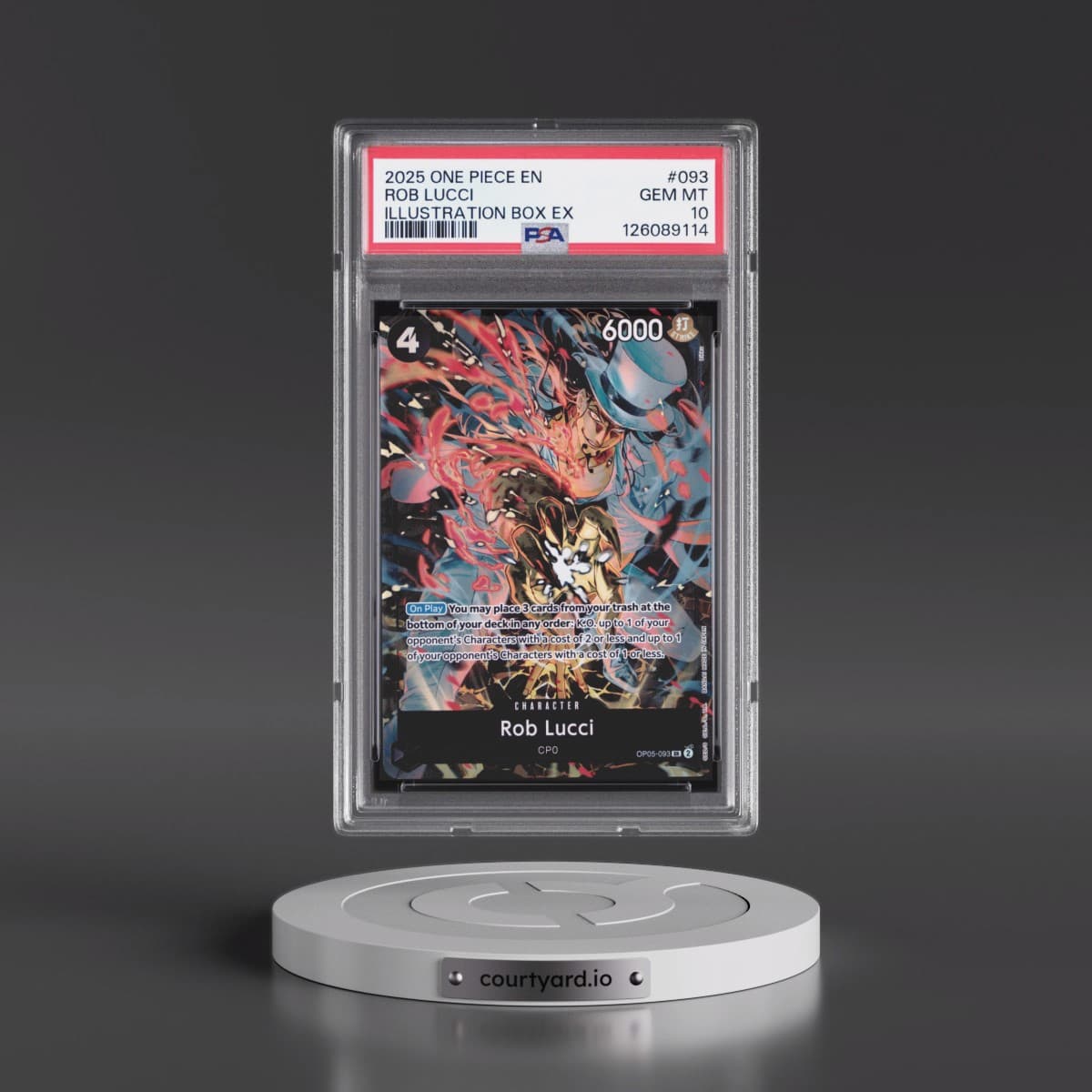 2025 One Piece Promos #093 Rob Lucci - Illustration Box EX (PSA 10 GEM MINT)