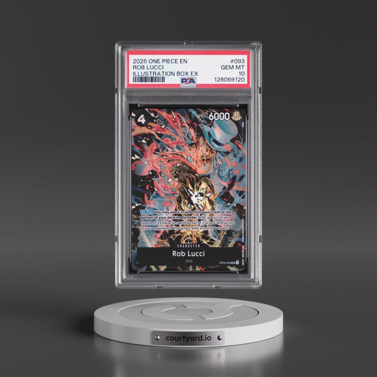 2025 One Piece Promos #093 Rob Lucci - Illustration Box EX (PSA 10 GEM MINT)