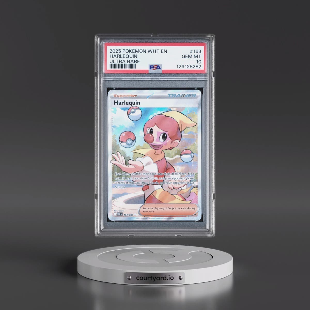 2025 Pokémon Wht EN-White Flare #163 Harlequin - Ultra Rare (PSA 10 GEM MINT)