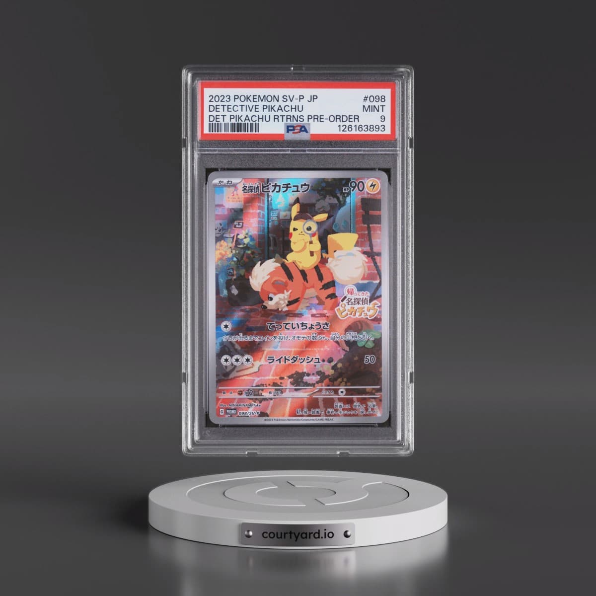 2023 Pokémon SV-P Promo #098 Detective Pikachu - Detective Pikachu Returns Pre-Order (PSA 9 MINT)
