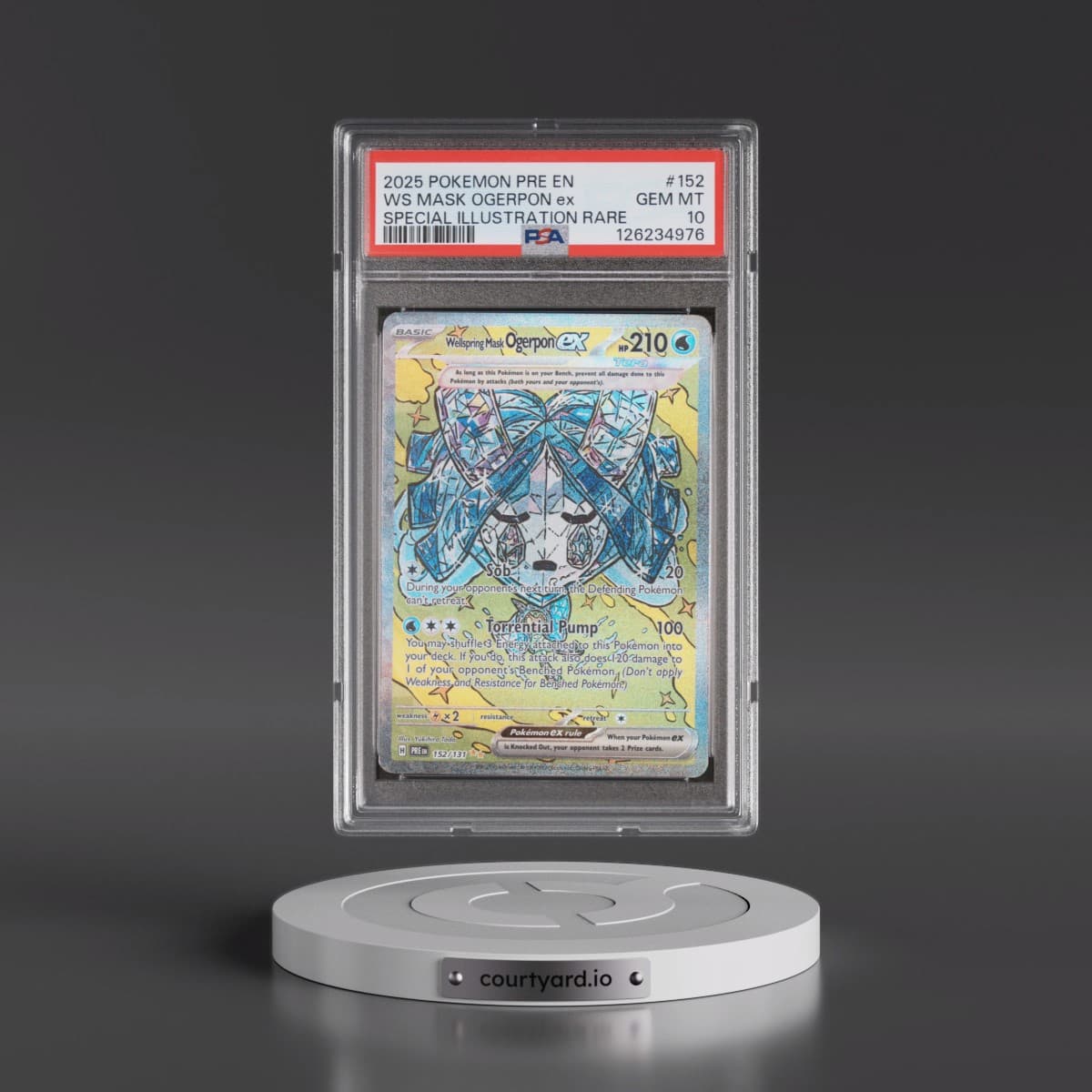 2025 Pokémon Pre EN-Prismatic Evolutions #152 Wellspring Mask Ogerpon EX - Holo Special Illustration Rare (PSA 10 GEM MINT)