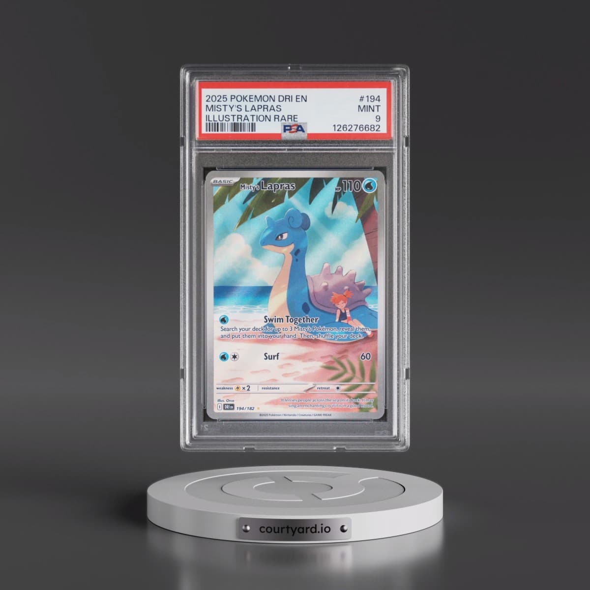 2025 Pokémon Dri EN-Destined Rivals #194 Misty's Lapras - Illustration Rare (PSA 9 MINT)